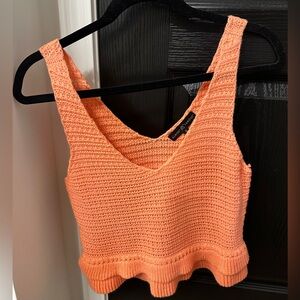 Almost Famous Orange Knit Crop Top size small